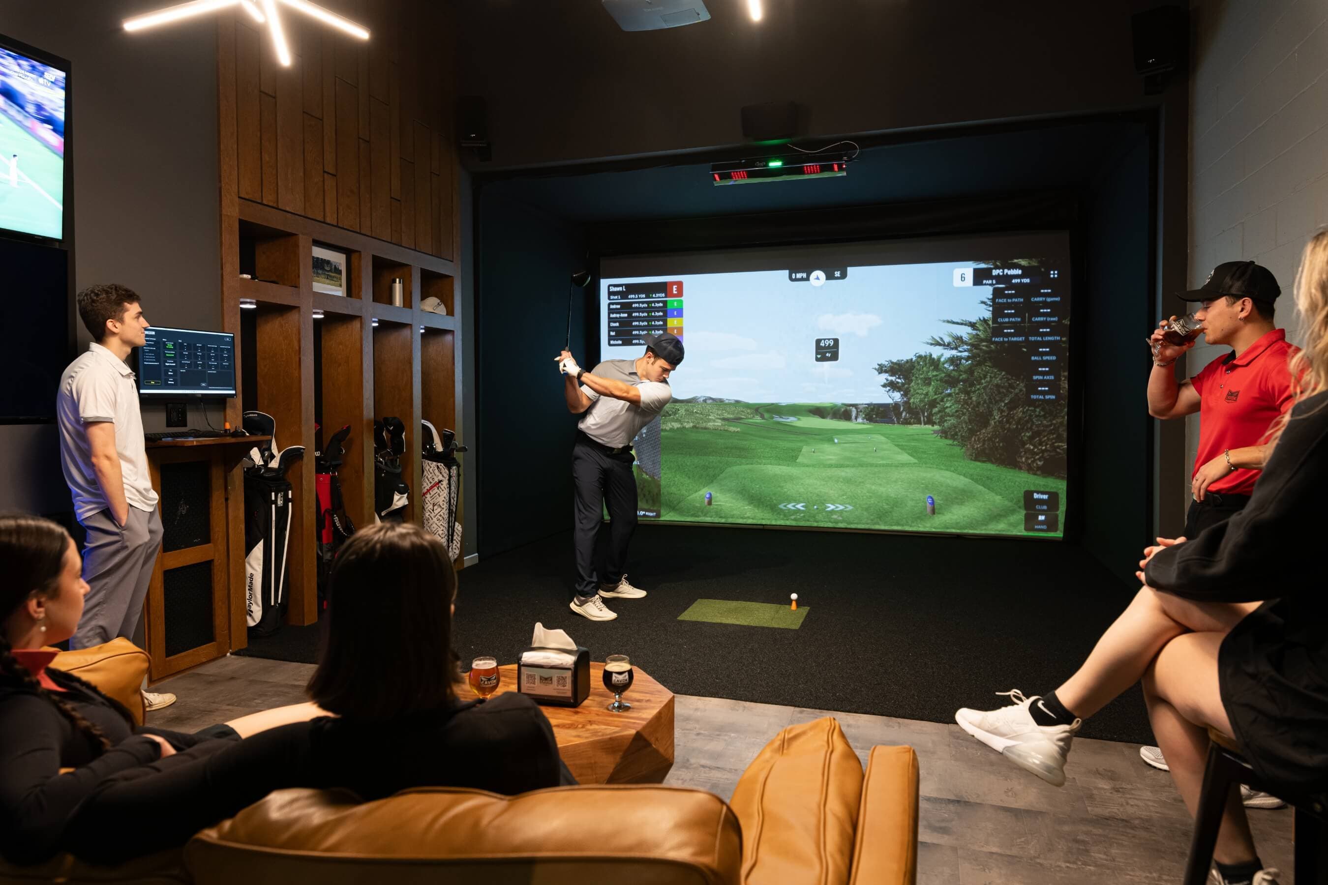 Golf simulator in action